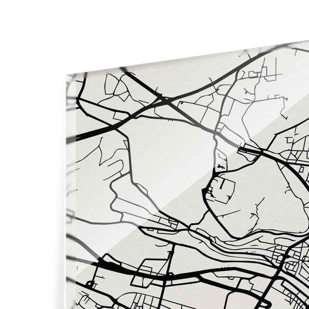 Glas magnettavla Zurich City Map - Classic