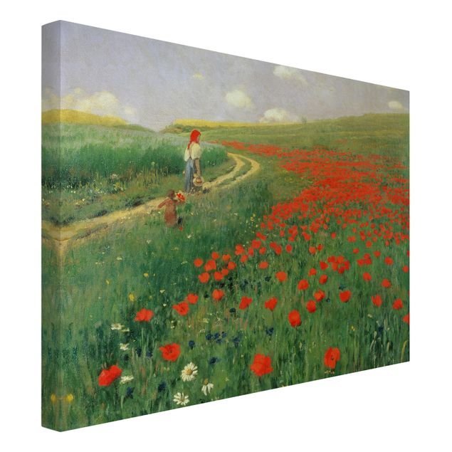 Kunst stilarter Pál Szinyei-Merse - Summer Landscape With A Blossoming Poppy