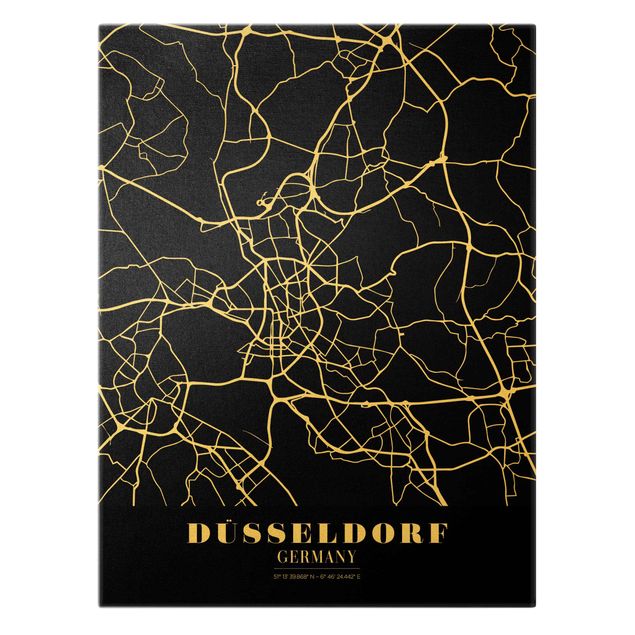 Billeder Dusseldorf City Map - Classic Black