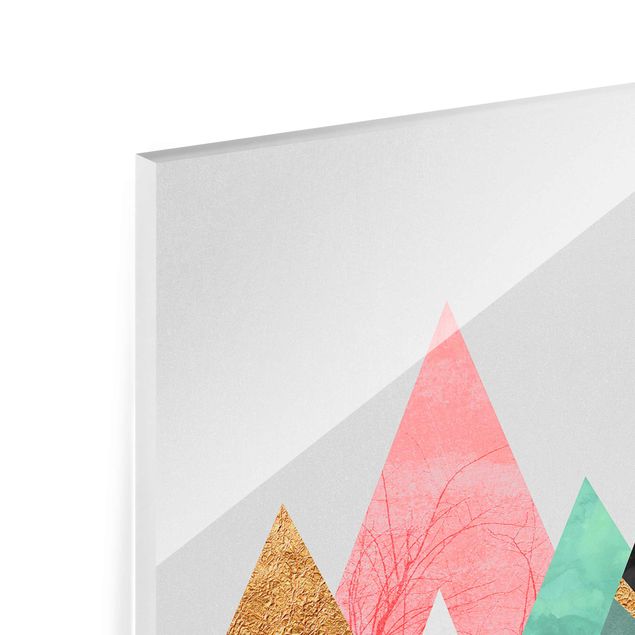 Billeder landskaber Triangular Mountains With Gold Tips