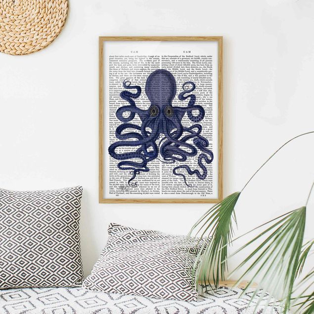 Indrammede plakater dyr Animal Reading - Octopus