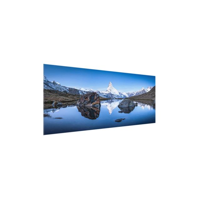Glasbilleder landskaber Stellisee Lake In Front Of The Matterhorn