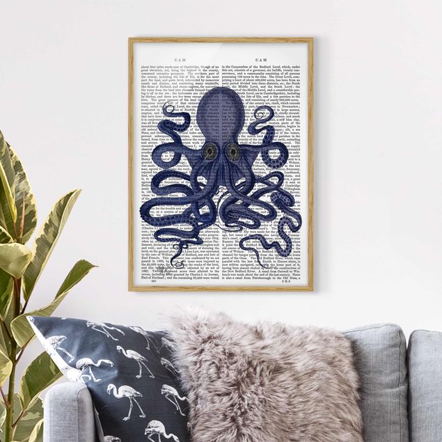 Indrammede plakater ordsprog Animal Reading - Octopus