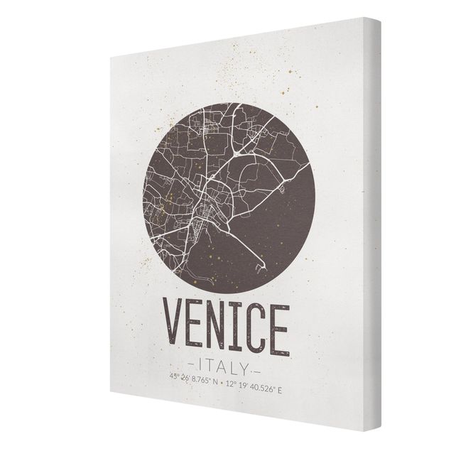 Billeder brun Venice City Map - Retro