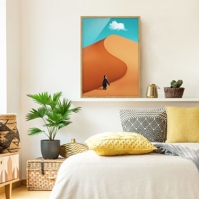 Indrammede plakater landskaber Desert With Penguin
