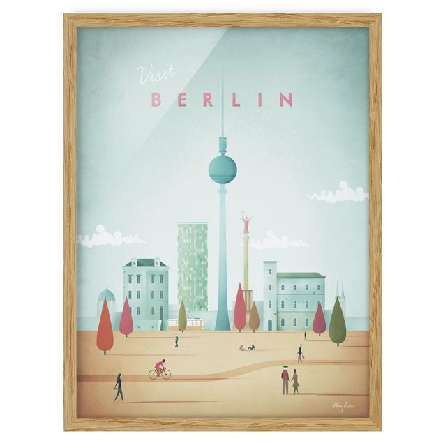 Indrammede plakater vintage Travel Poster - Berlin