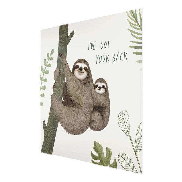 Glas magnettavla Sloth Sayings - Back