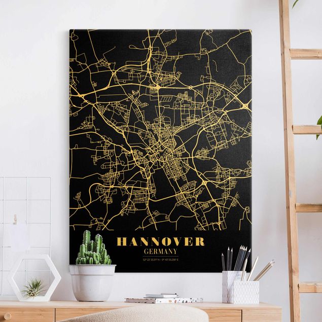 køkken dekorationer Hannover City Map - Classic Black