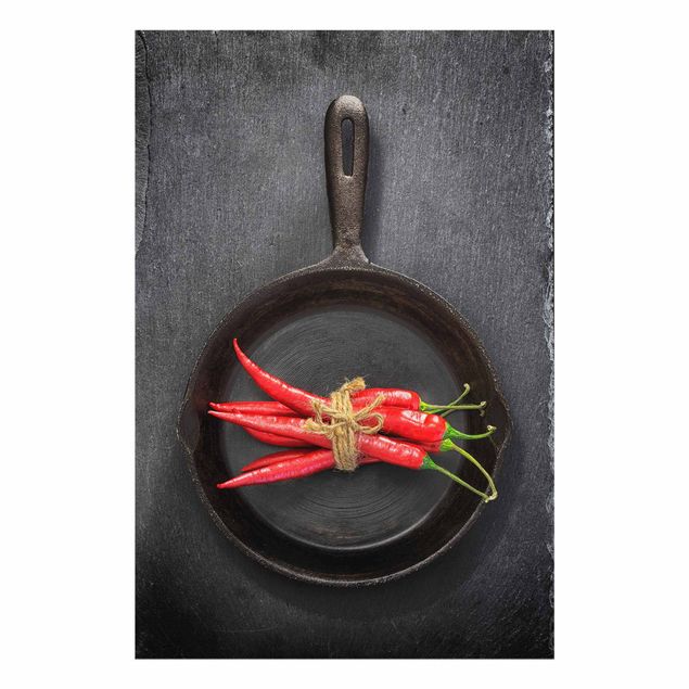 Billeder rød Red Chili Bundles In Pan On Slate