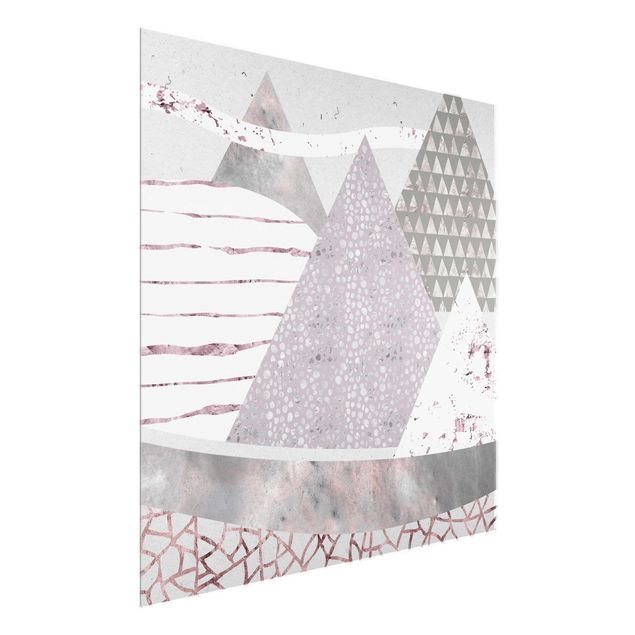 Glasbilleder abstrakt Abstract Mountain Landscape Pastel Pattern
