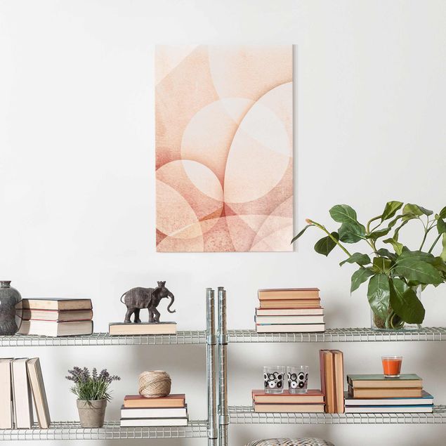 Glasbilleder abstrakt Abstract Graphics In Peach-Colour
