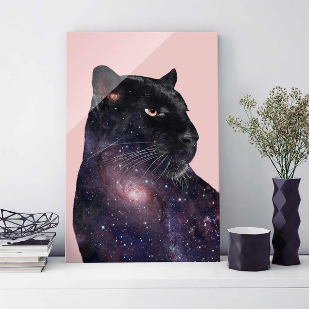 Glas magnettavla Panther With Galaxy