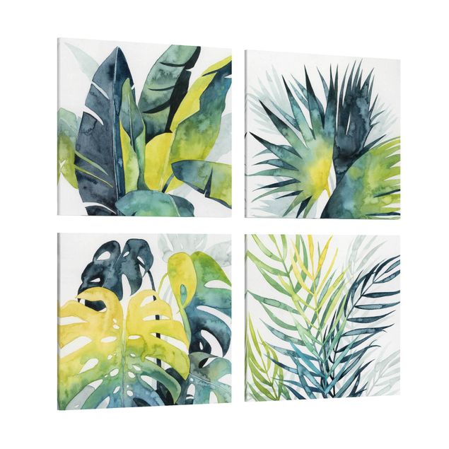 Billeder blå Tropical Foliage Set I