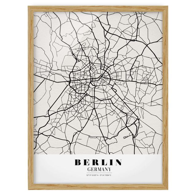 Indrammede plakater ordsprog Berlin City Map - Classic