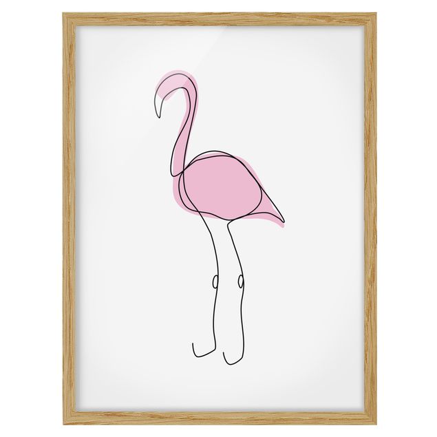 Billeder dyr Flamingo Line Art