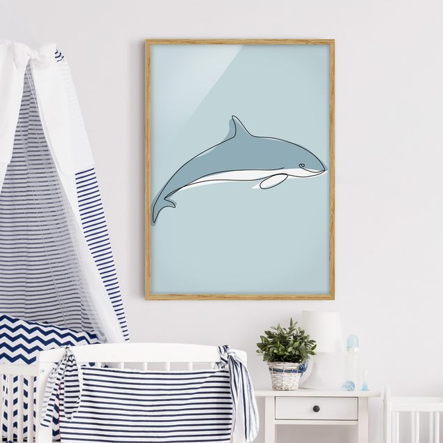 Børneværelse deco Dolphin Line Art