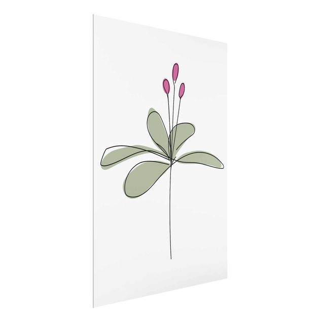 Glasbilleder blomster Lily Line Art