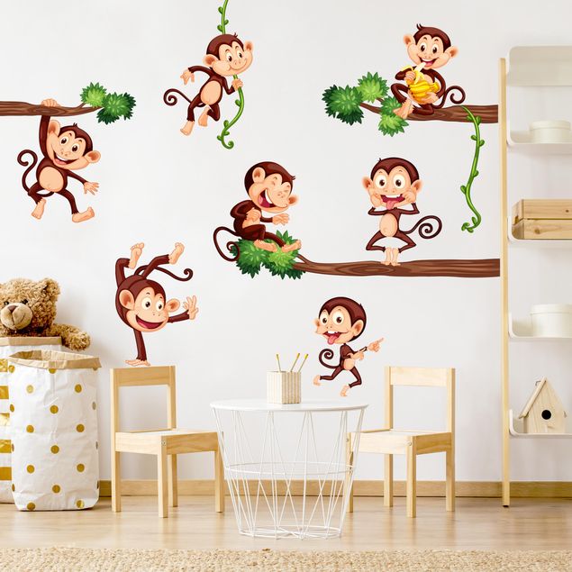 Børneværelse deco Monkey family