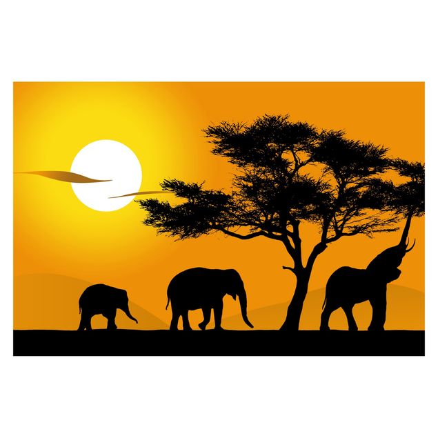 Fototapet landskaber African Elephant Walk