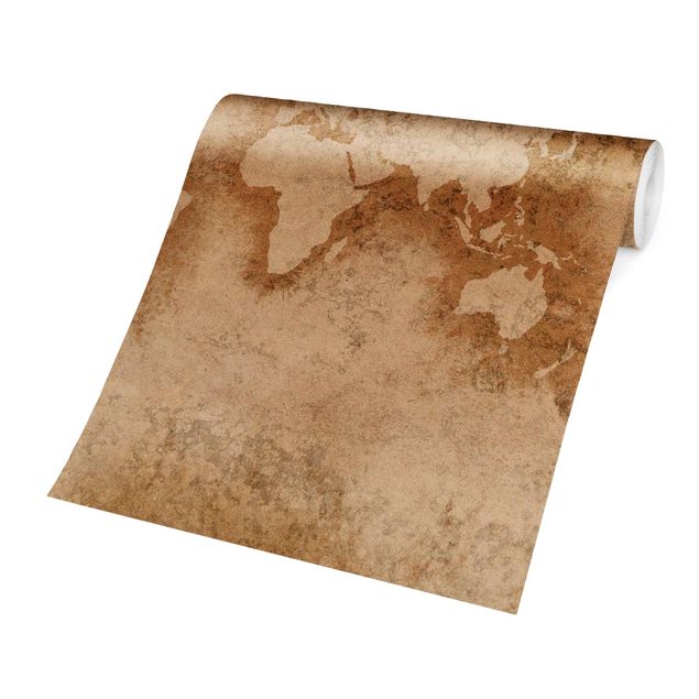 Tapet beige Antique World Map