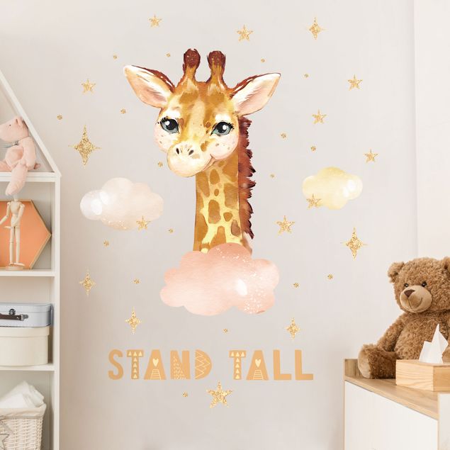 Wallstickers giraffer Watercolor Giraffe - Stand Tall
