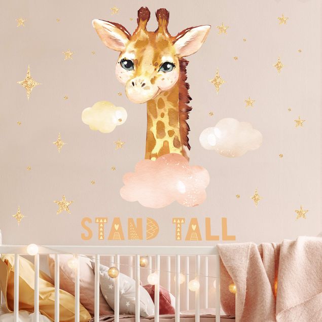 Børneværelse deco Watercolor Giraffe - Stand Tall