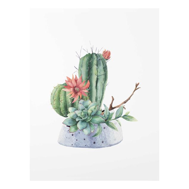 Billeder grøn Watercolour Cacti Illustration
