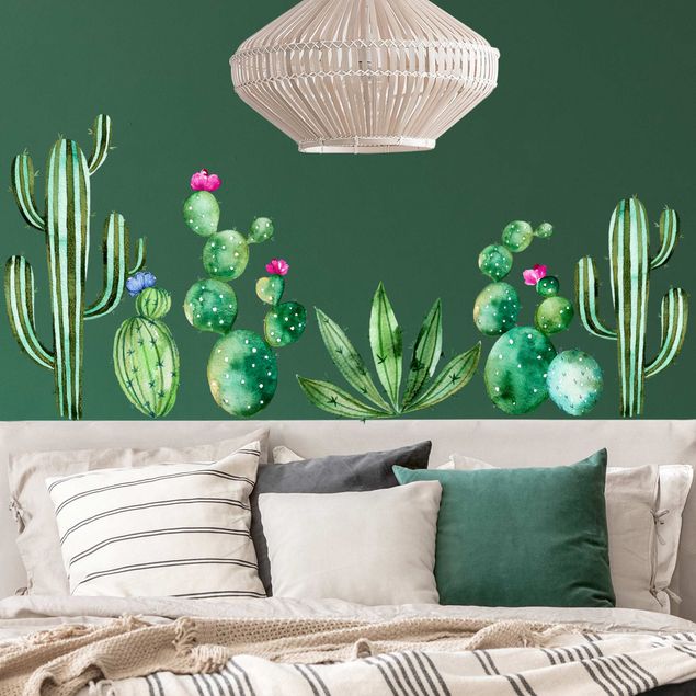 Wallstickers Planter Watercolor cactus set