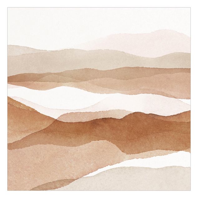 Tapet brun Landscape In Watercolour Sandy Hills