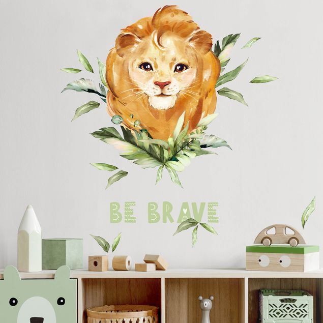 Wallstickers lions Watercolor Lion - Be Brave