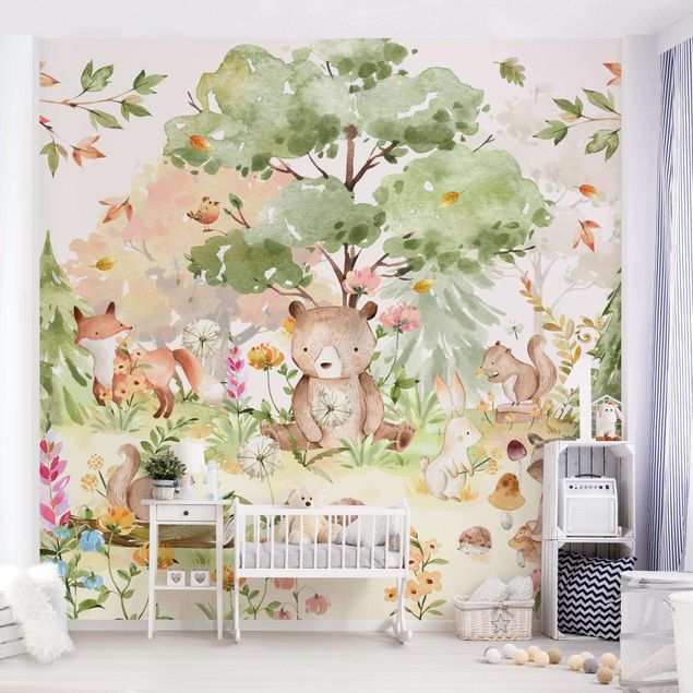 Tapet moderne Watercolour Forest Animals