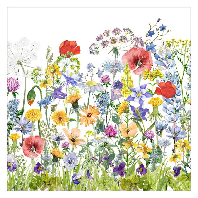 Tapet Watercolour Flower Meadow