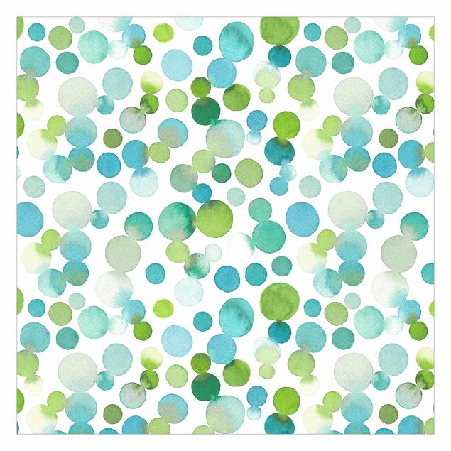 Tapet Watercolour Dots Confetti In Bluish Green