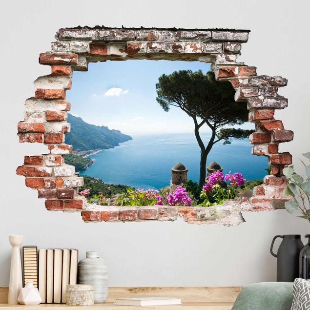 Wallstickers 3D View from the garden to the sea