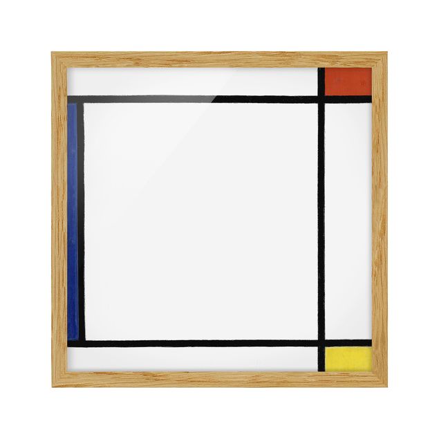 Indrammede plakater abstrakt Piet Mondrian - Composition III with Red, Yellow and Blue