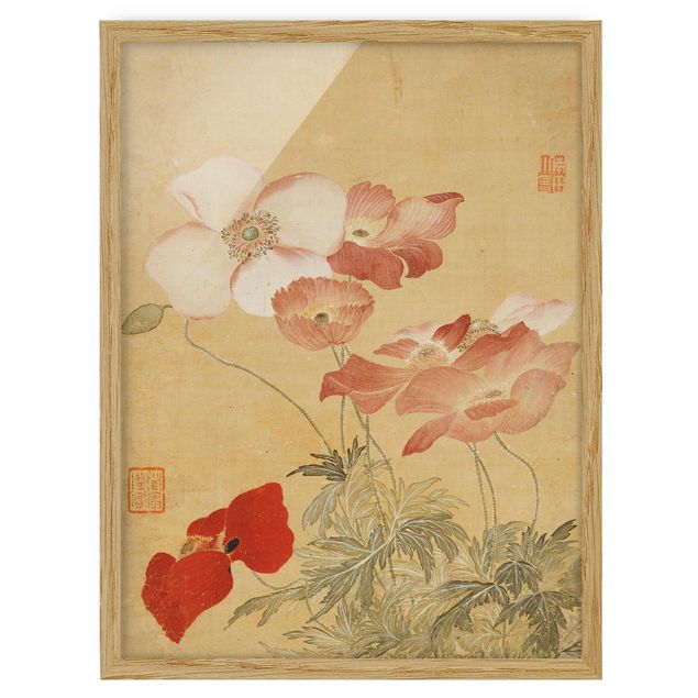 Indrammede plakater blomster Yun Shouping - Poppy Flower