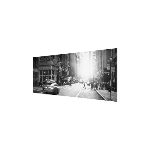 Glasbilleder sort og hvid Lively New York