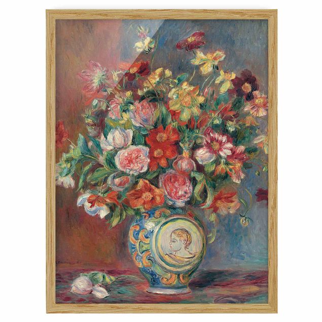 Indrammede plakater blomster Auguste Renoir - Flower vase