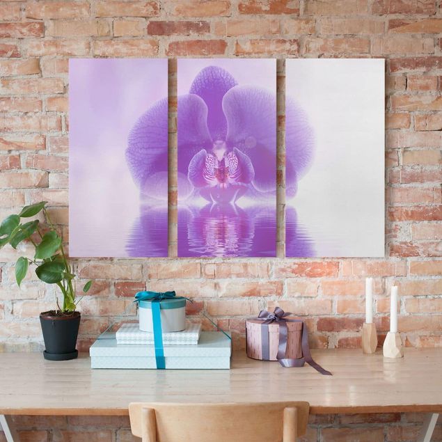 Billeder på lærred orkideer Purple Orchid On Water