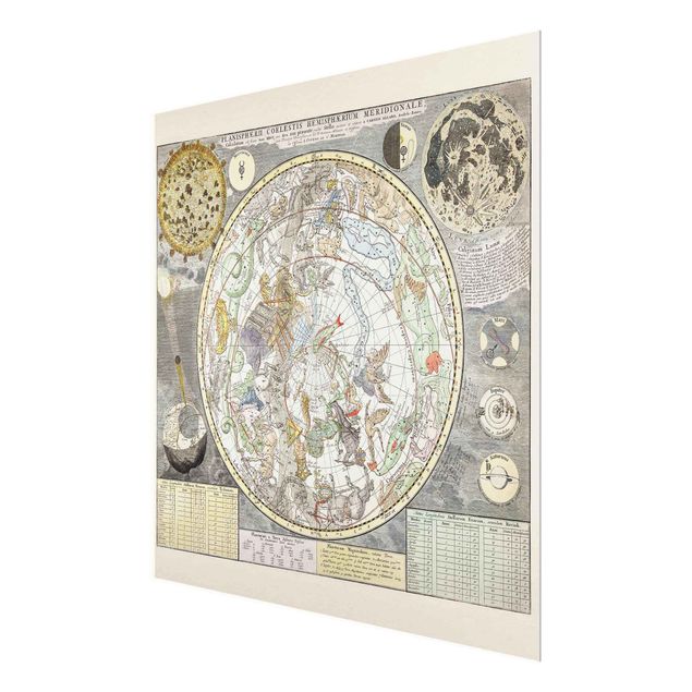 Glas magnettavla Vintage Ancient Star Map