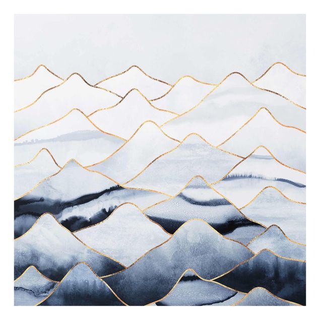 Billeder bjerge Watercolour Mountains White Gold