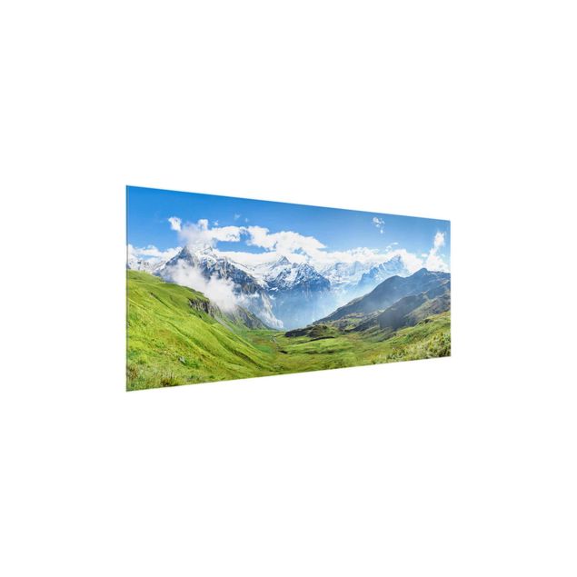 Glasbilleder landskaber Swiss Alpine Panorama