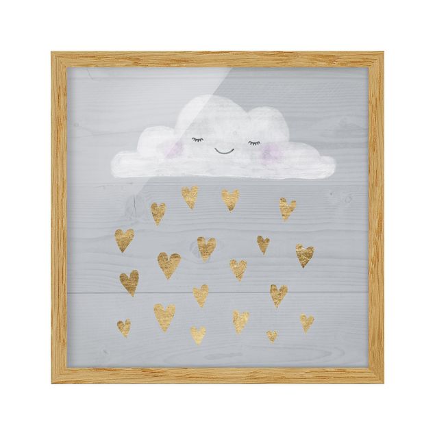 Billeder grå Cloud With Golden Hearts