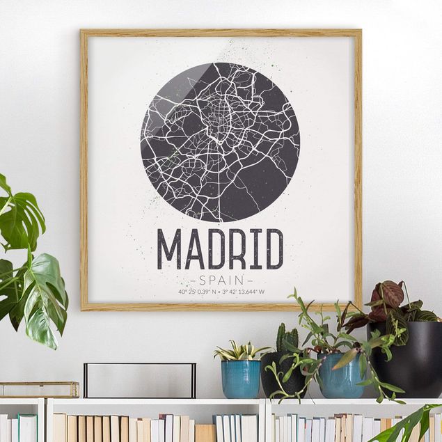 køkken dekorationer Madrid City Map - Retro