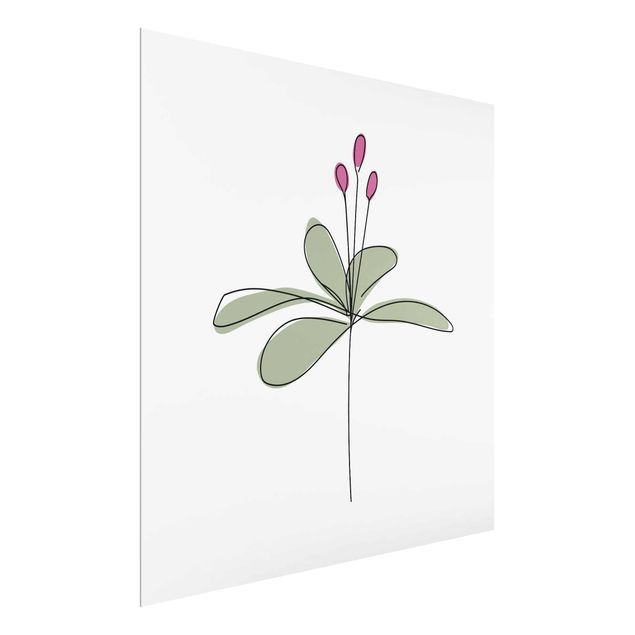 Glasbilleder blomster Lily Line Art