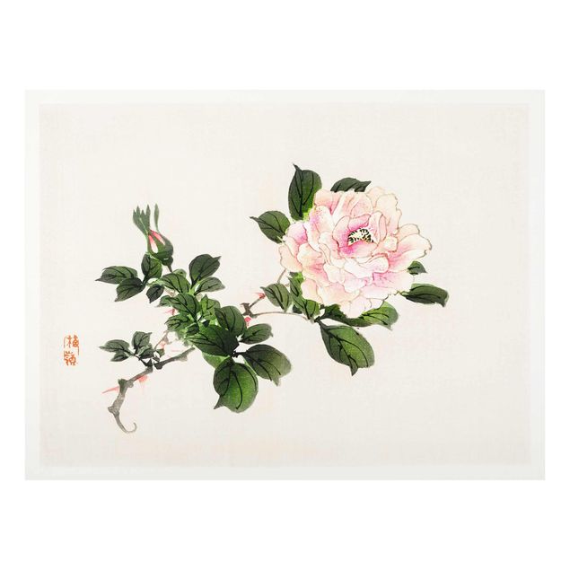 Billeder blomster Asian Vintage Drawing Pink Rose
