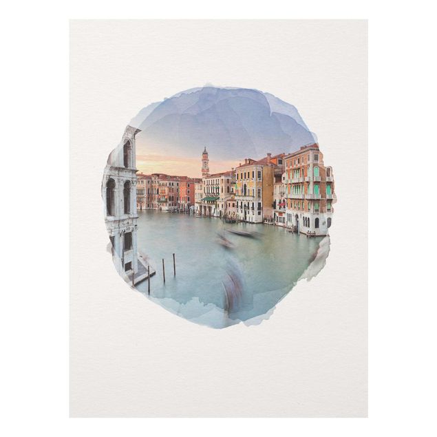 Billeder arkitektur og skyline WaterColours - Grand Canal View From The Rialto Bridge Venice