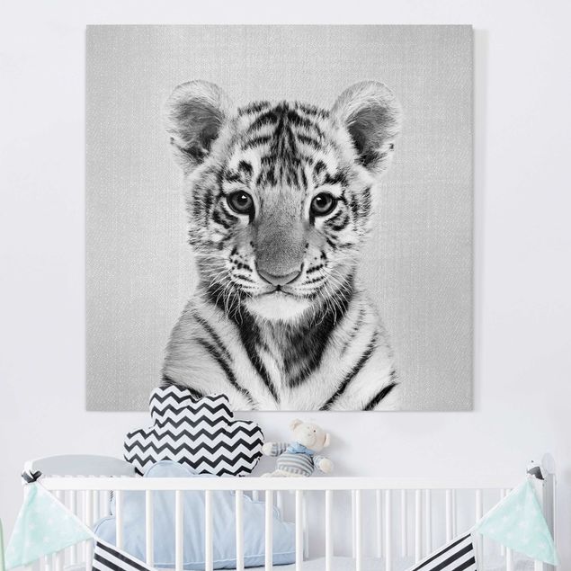 Børneværelse deco Baby Tiger Thor Black And White