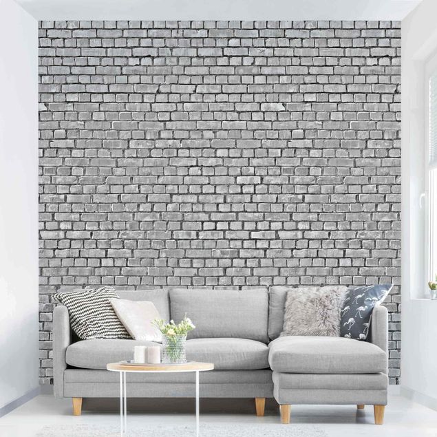 køkken dekorationer Brick Tile Wallpaper Black And White
