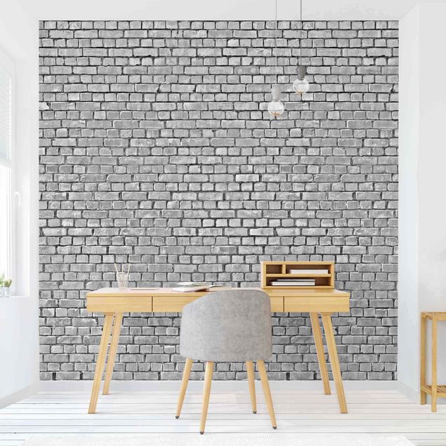 Mursten tapet Brick Tile Wallpaper Black And White